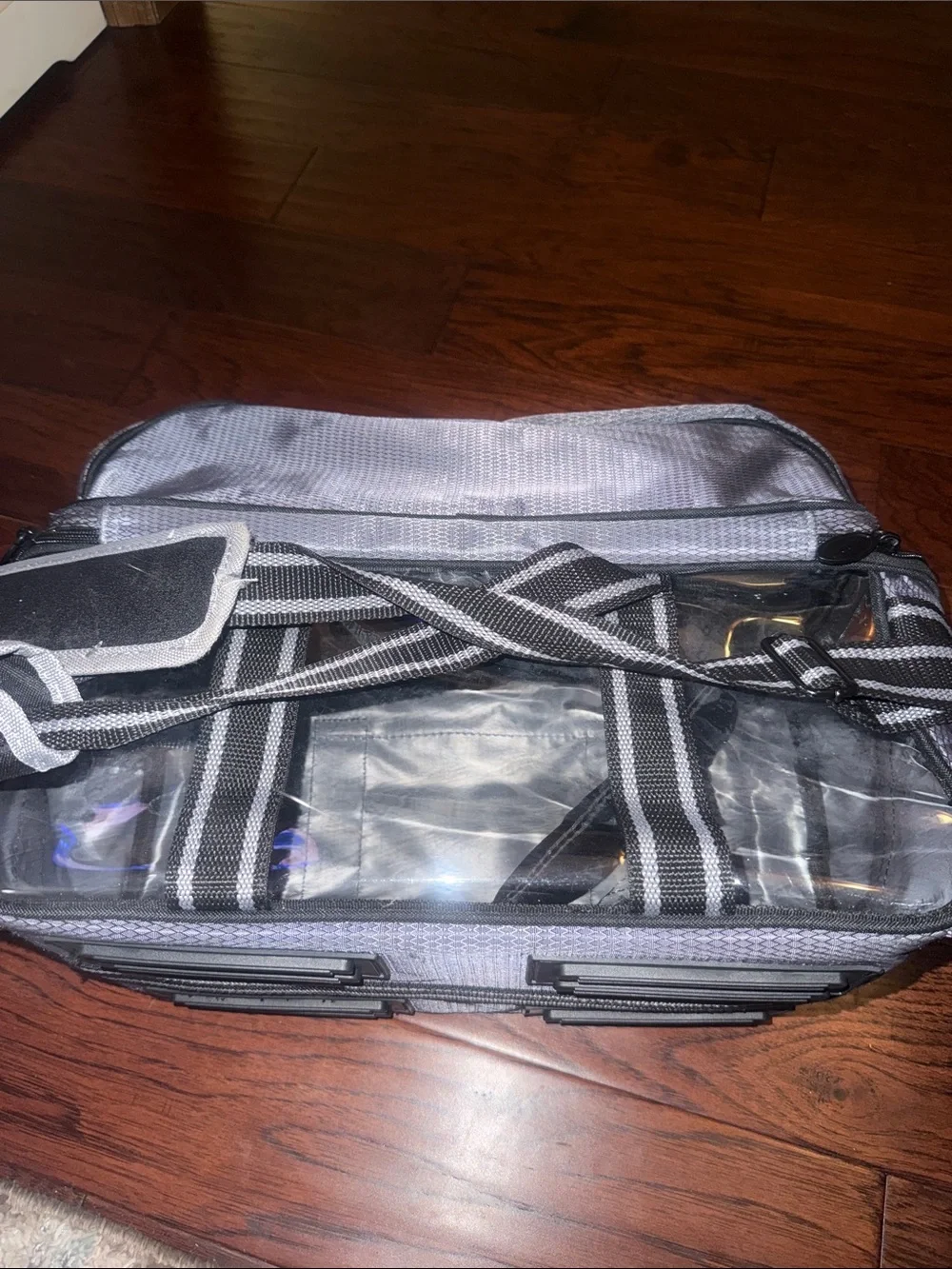 Storm Men's Gray Bowling Duffel Bag with Black Accents holds 2 balls and shoes